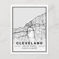Mapa de la ciudad de viajes de Cleveland Ohio USA