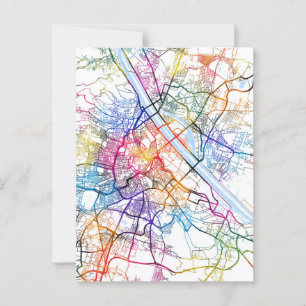 Postal Mapa de la ciudad de Viena