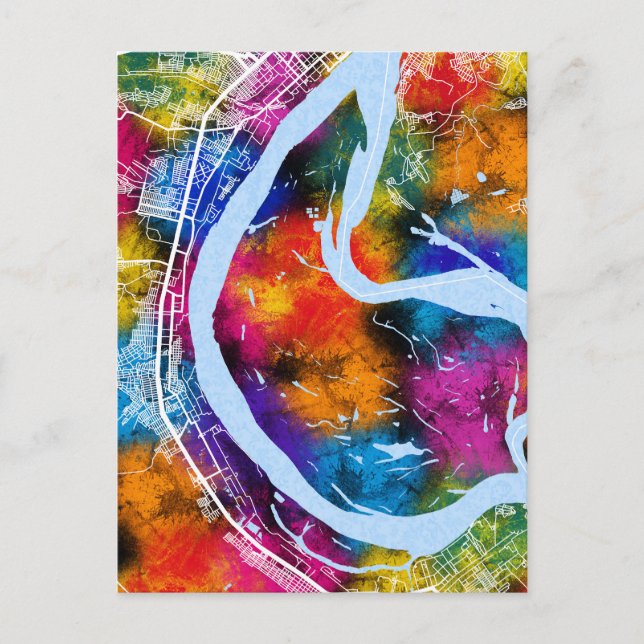 Postal Mapa de la ciudad de Volgogrado Rusia (Anverso)