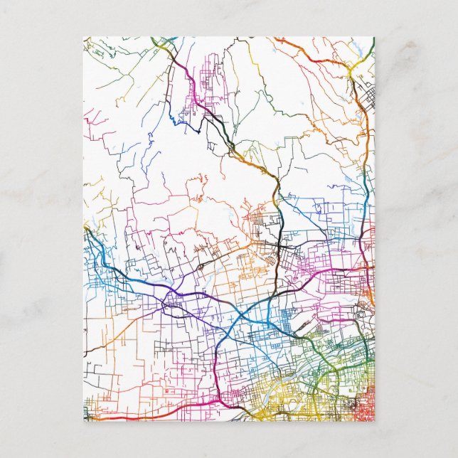Postal Mapa de la ciudad de Xianyang China (Anverso)
