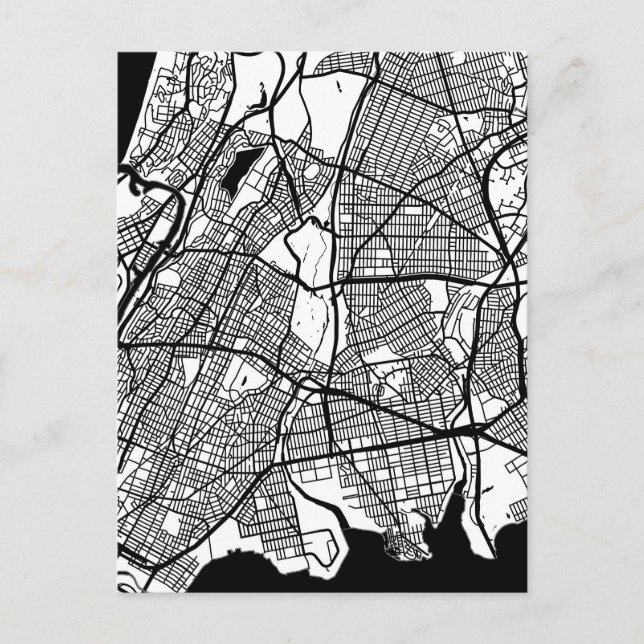 Postal Mapa de la ciudad del Bronx EE. UU. (Anverso)
