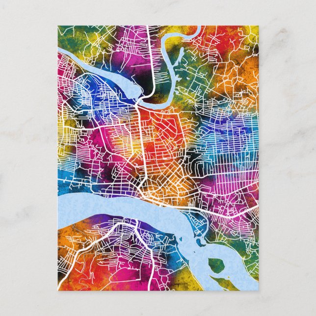 Postal Mapa de la ciudad del Congo (Anverso)