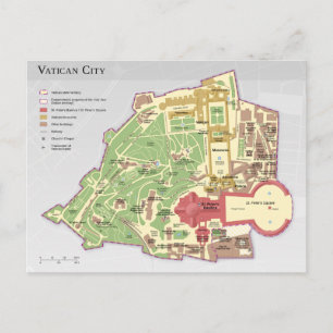Postal Mapa de la Ciudad del Vaticano
