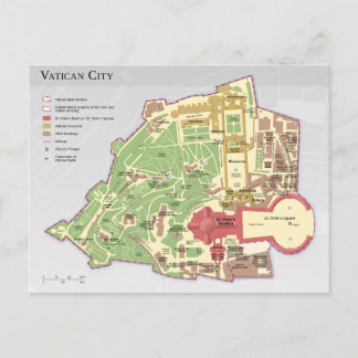 Postal Mapa de la Ciudad del Vaticano