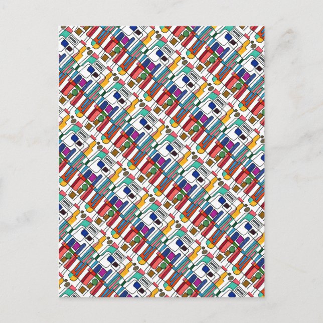 Postal "Mapa de la ciudad". Imagen en mosaico. (Anverso)