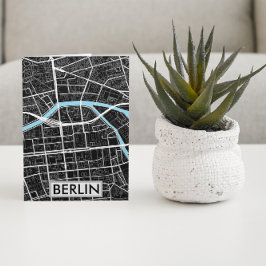 Postal Mapa de la ciudad negra de Alemania en Berlín