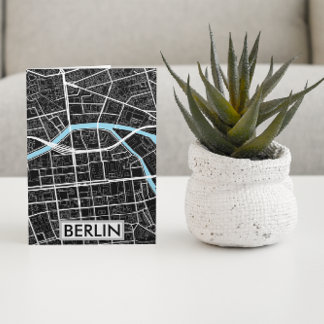 Postal Mapa de la ciudad negra de Alemania en Berlín
