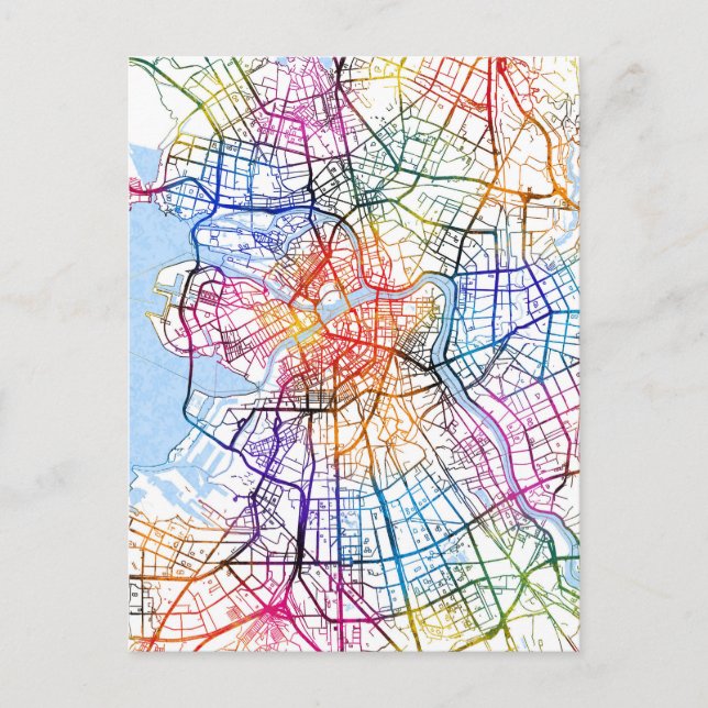 Postal Mapa de la ciudad rusa de San Petersburgo (Anverso)