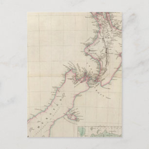 Postal Mapa de la colonia de Nueva Zelanda