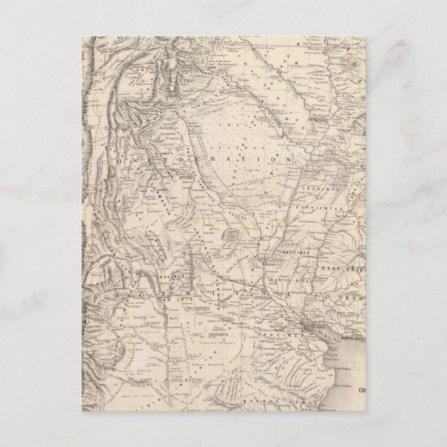 Postal Mapa de la Confederación Argentina (Anverso)