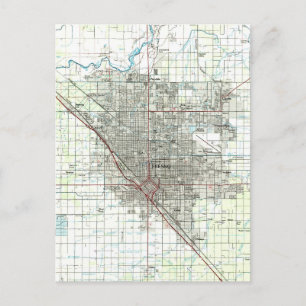 Postal Mapa de la cosecha de frescos de California