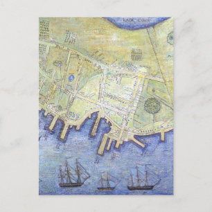 Postal Mapa de la cosecha de la cuña de la falmouth Maine