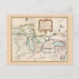 Postal Mapa de la cosecha de los Grandes Lagos