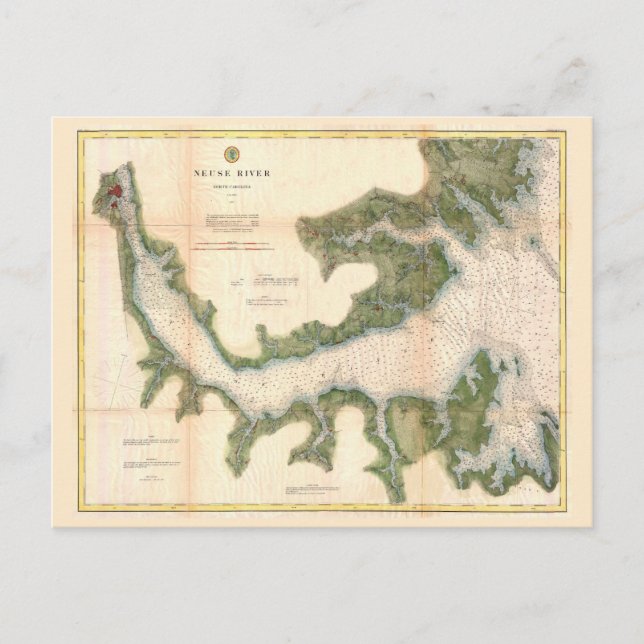 Postal Mapa de la cosecha de Neuse River North Carolina (Anverso)