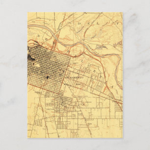 Postal Mapa de la cosecha de Sacramento California