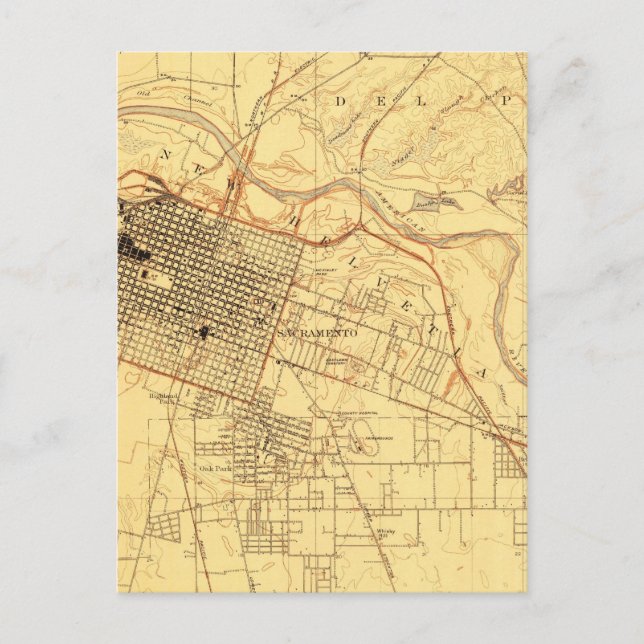 Postal Mapa de la cosecha de Sacramento California (Anverso)