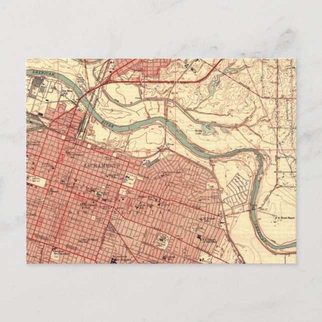 Postal Mapa de la cosecha de Sacramento California (Anverso)