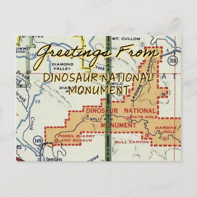 Postal Mapa de la cosecha del Monumento Nacional de Dinos (Anverso)