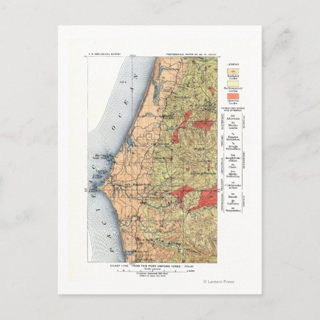 Postal Mapa de la encuesta geológica de EE.UU. (Anverso)