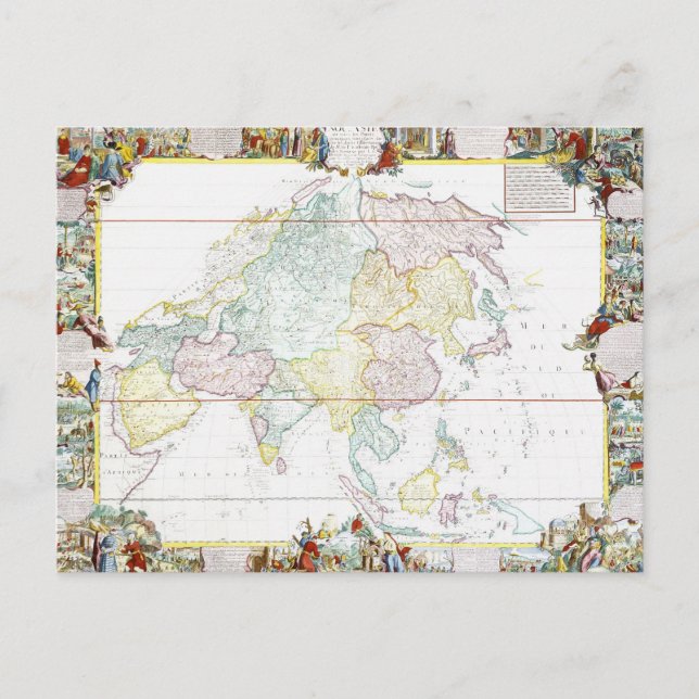 Postal Mapa de la época de Asia | 1786 (Anverso)