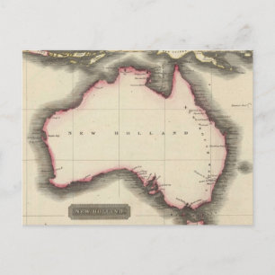 Postal Mapa de la época de Australia (1817)