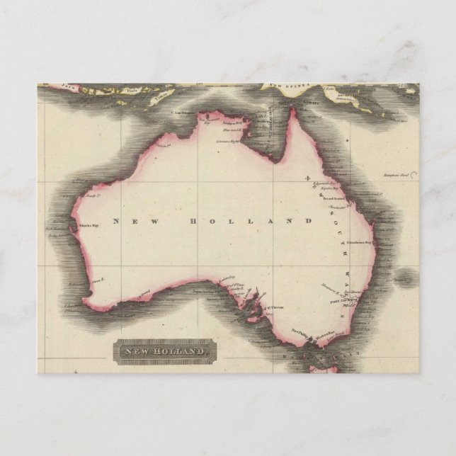 Postal Mapa de la época de Australia (1817) (Anverso)