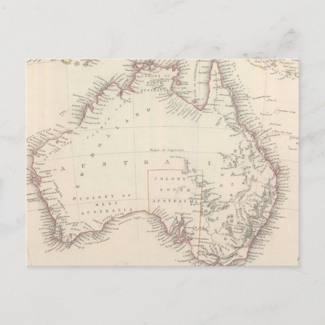 Postal Mapa de la época de Australia (1848) (Anverso)
