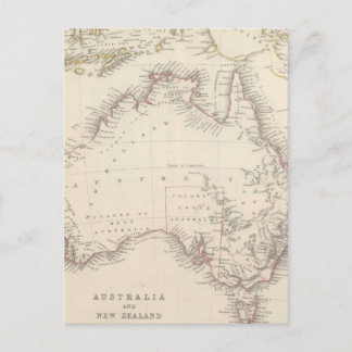 Postal Mapa de la época de Australia (1848)