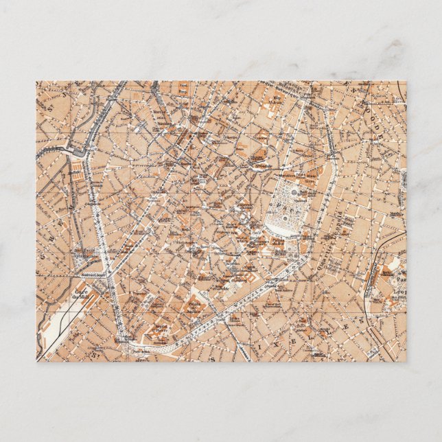 Postal Mapa de la época de Bruselas (1905) (Anverso)