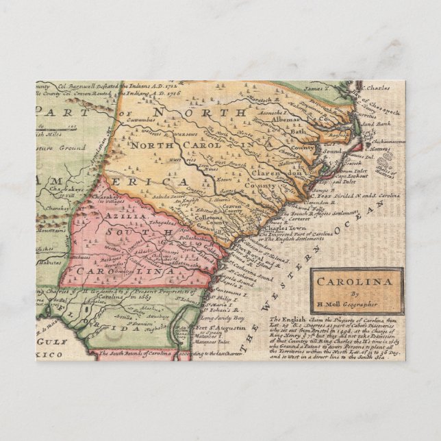 Postal Mapa de la época de las Carolinas (1746) (Anverso)