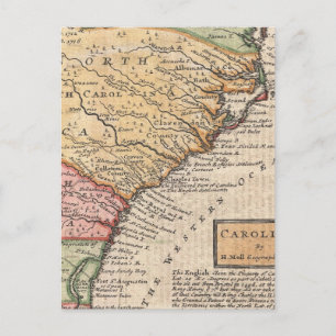 Postal Mapa de la época de las Carolinas (1746)