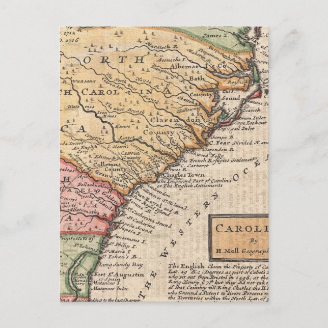 Postal Mapa de la época de las Carolinas (1746) (Anverso)