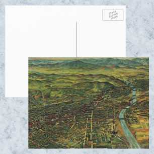 Postal Mapa de la época de Los Ángeles, California y Rive