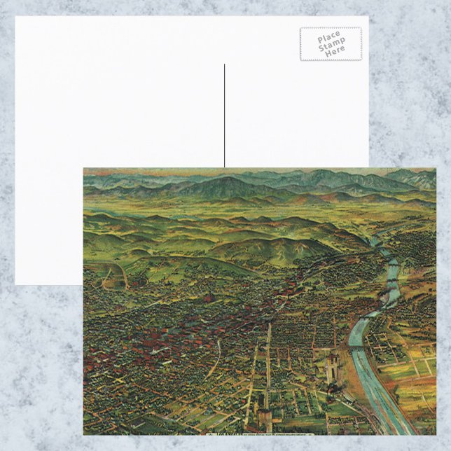 Postal Mapa de la época de Los Ángeles, California y Rive (Subido por el creador)