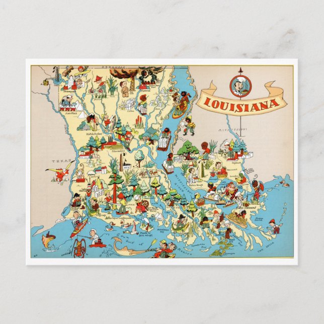 Postal Mapa de la época de Louisiana (Anverso)