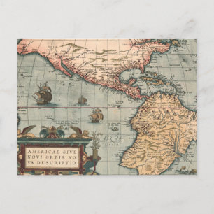 Postal Mapa de la época de Norteamérica