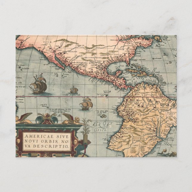 Postal Mapa de la época de Norteamérica (Anverso)