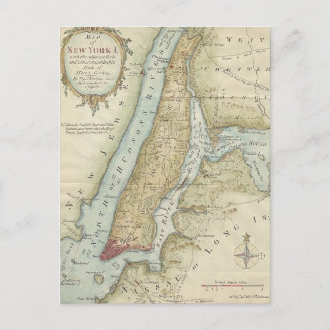 Postal Mapa de la época de Nueva York (1869) (Anverso)