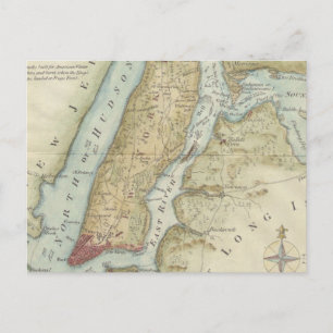 Postal Mapa de la época de Nueva York (1869)