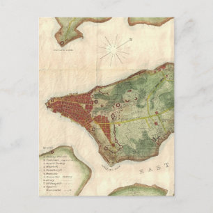 Postal Mapa de la época de Nueva York (1878)