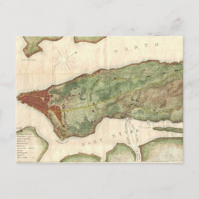 Postal Mapa de la época de Nueva York (1878) (Anverso)
