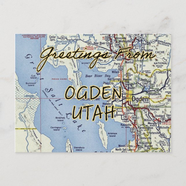 Postal Mapa de la época de Ogden Utah (Anverso)