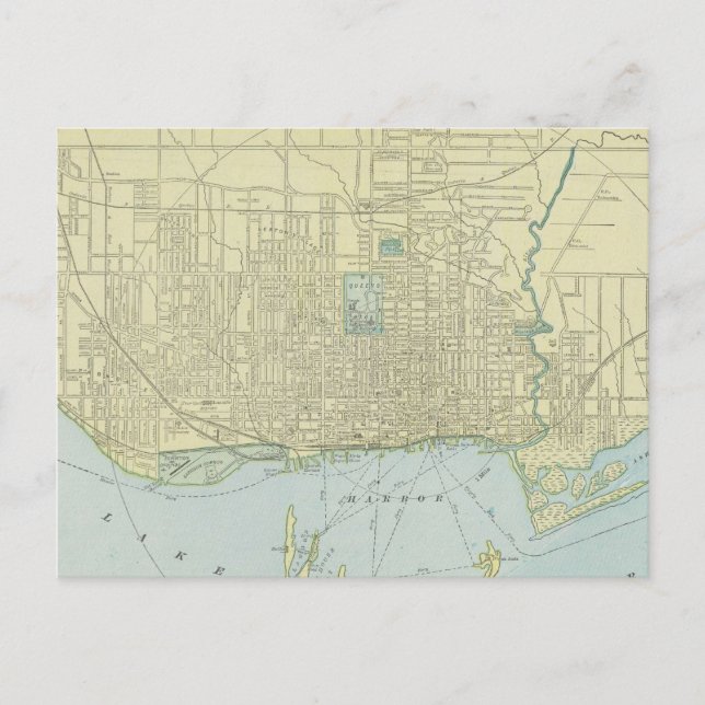 Postal Mapa de la época de Toronto (1901) (Anverso)