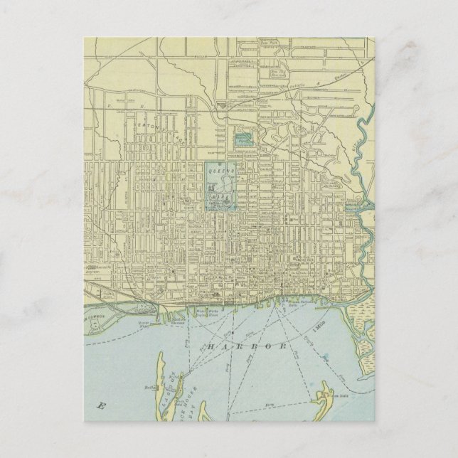 Postal Mapa de la época de Toronto (1901) (Anverso)
