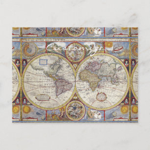 Postal Mapa de la época de viajero del mundo Thunder_Cove