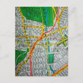 Postal Mapa de la época del Bronx, Nueva York