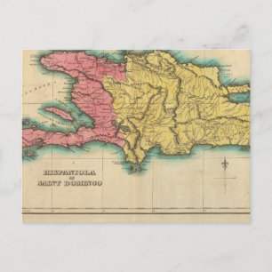 Postal Mapa De La Española, O Santo Domingo