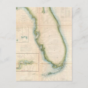 Postal Mapa de la Florida Vintage