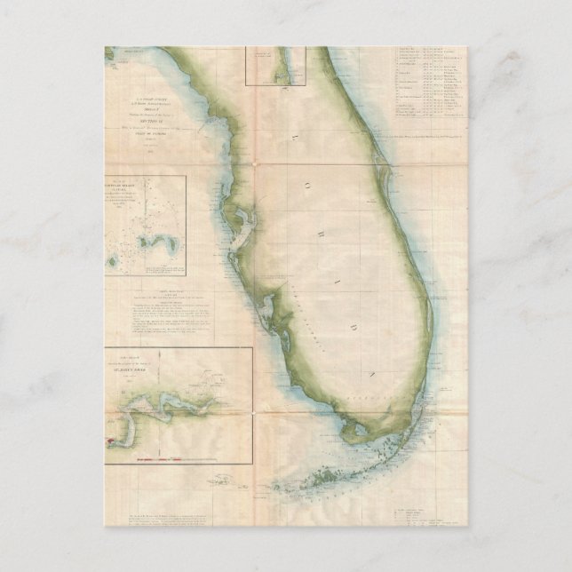 Postal Mapa de la Florida Vintage (Anverso)