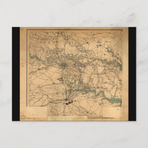 Postal Mapa de la guerra civil de Richmond y Petersburgh